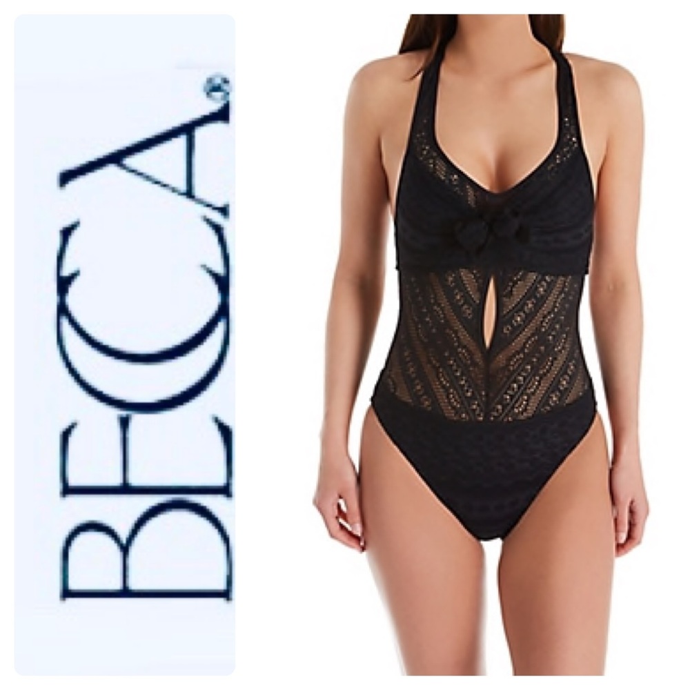 Becca Color Play Crochet Tie-Front 1Piece Swimsuit - Picture 6 of 8
